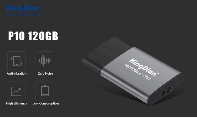 KingDian внешний портативный SSD 120 ГБ жесткий диск USB TYPE-C HDD диск с трехлетней гарантией