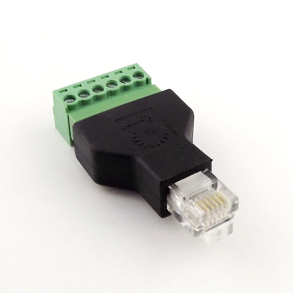 1 шт. Ethernet RJ12 6P6C штекер винтовой терминал 6 контактов стандартный разъем