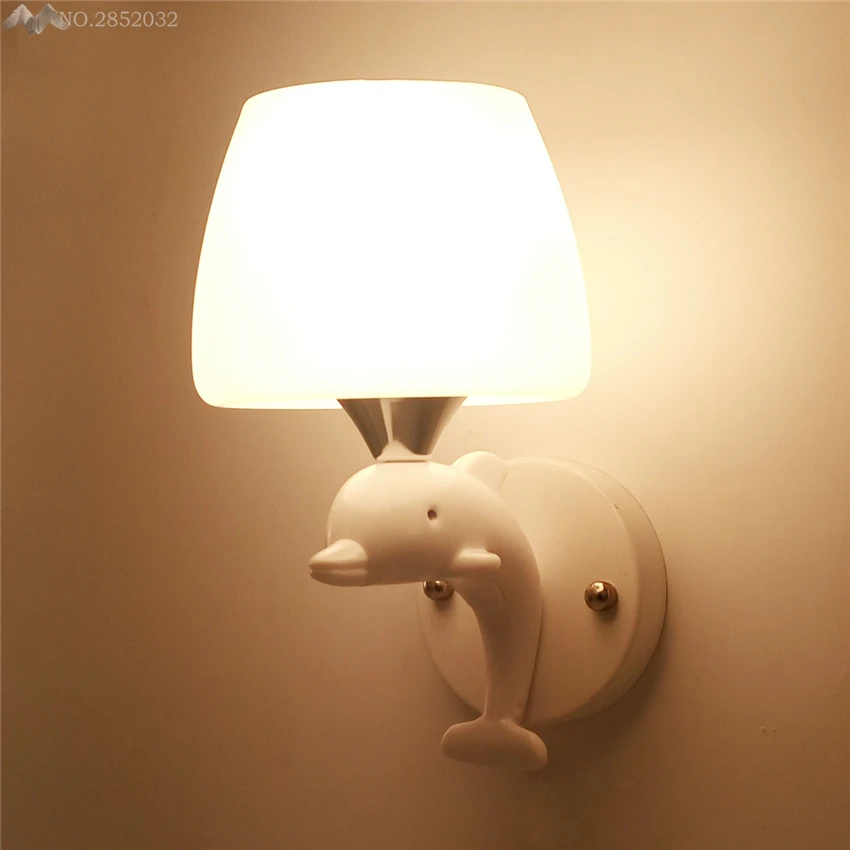 Американский современный мультфильм дельфины настенные лампы Европейский