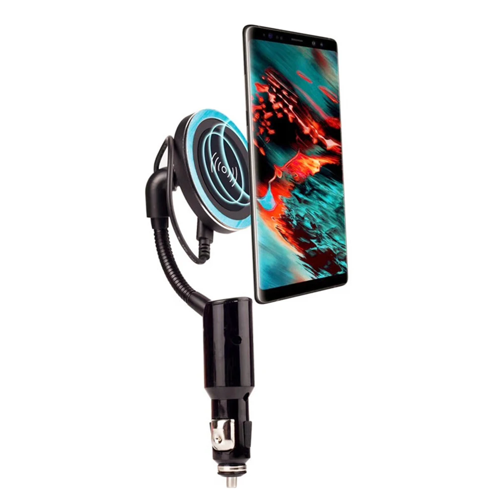 Автомобильный USB прикуриватель Qi беспроводной Держатель зарядного устройства для телефона Магнитная Зарядка