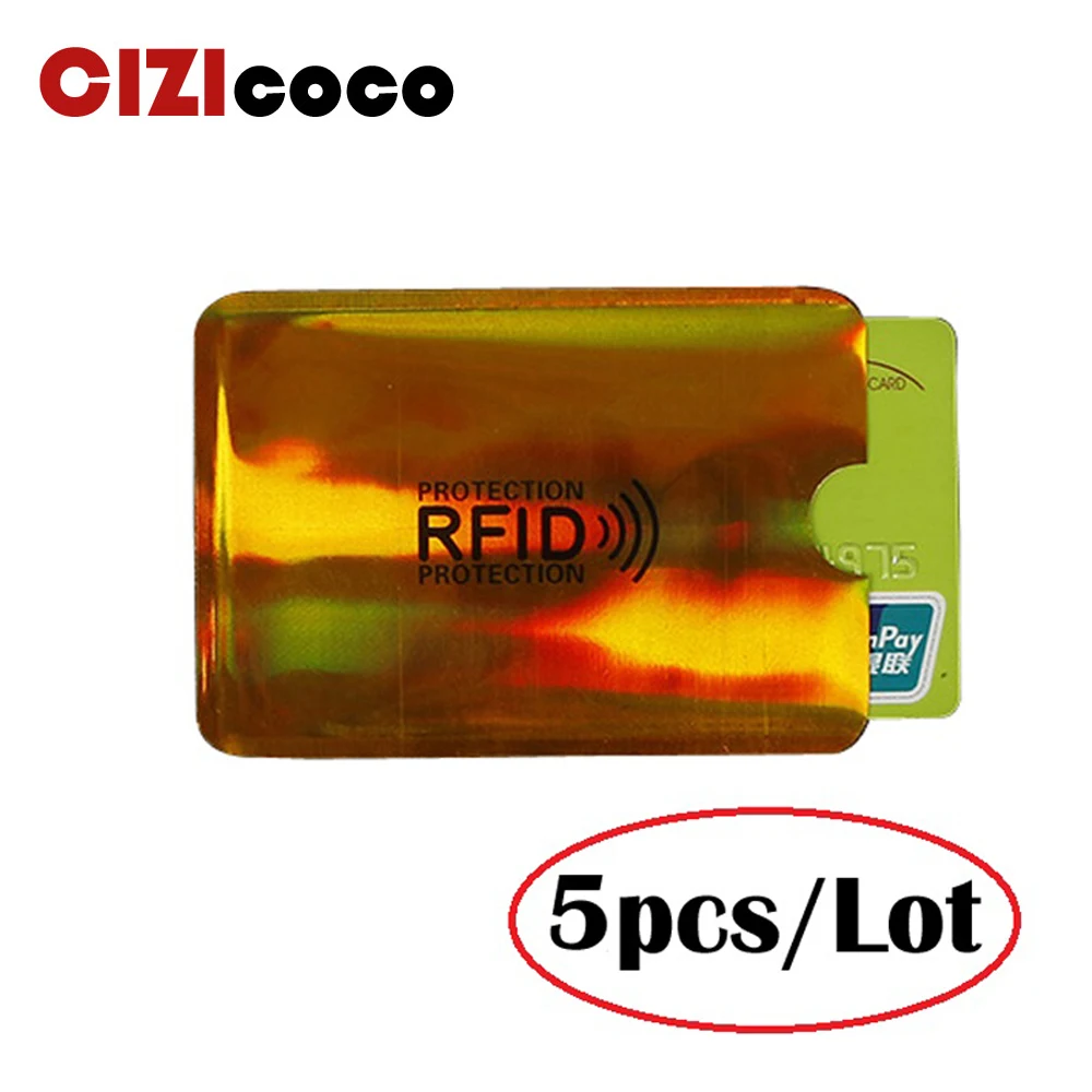 5 шт. держатель для карт с защитой от радиочастотной идентификации алюминиевый