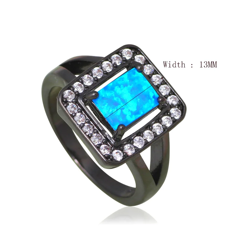 Женские кольца с фианитом в черную пятницу модные серебряные голубым огненным