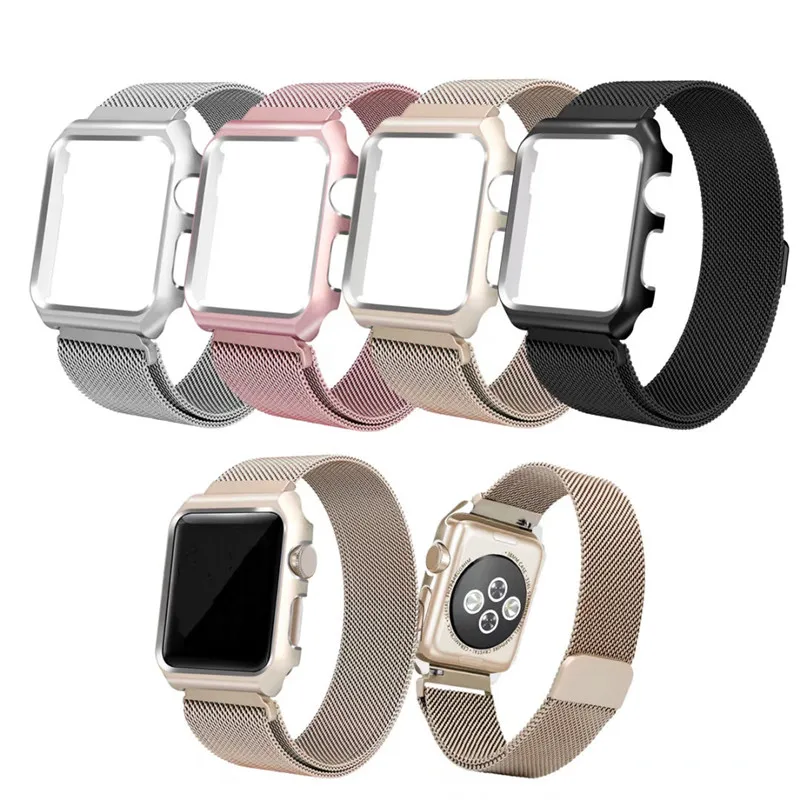 Milanese Loop часы браслет ремень с металлический корпус 38 мм 42 мм для Apple Watch iWatch серии 1/2/3 ремешок
