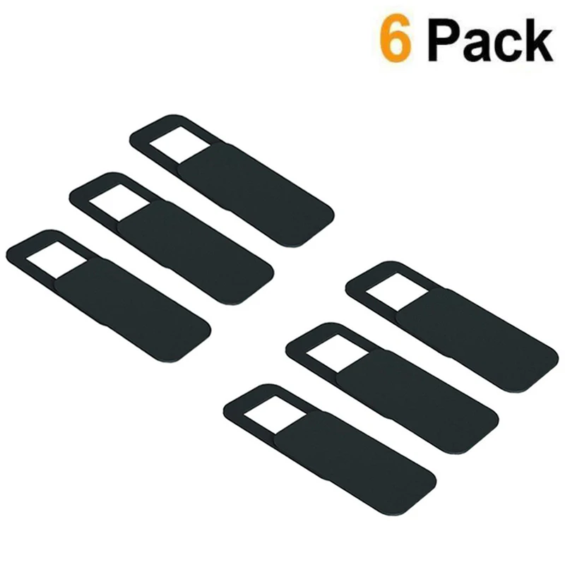 6PCS black Wrumava универсальная веб-камера крышка затвора слайдер Пластиковая крышка камеры для IPhone ПК ноутбуки мобильный телефон объектив стикер конфиденциальности - Цвет: 6PCS black