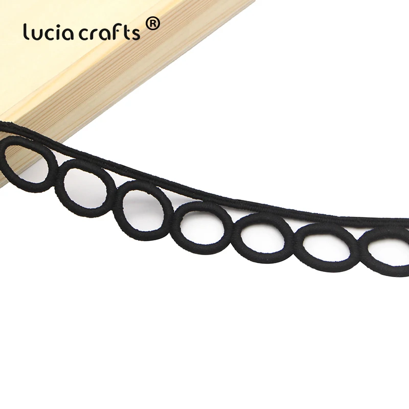 Lucia crafts 3 ярдов/партия много вариантов черный круговой кружевной отделкой лента для самостоятельного пошива одежды ручной работы материалы для украшения N0404
