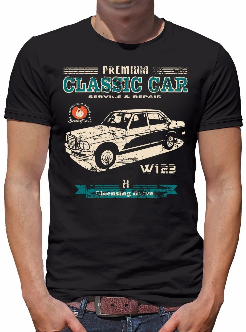 Новинка 2019, модная брендовая одежда, модные мужские футболки TLM Oldtimer Typ W123 Youngtimer, хлопковые топы, футболки