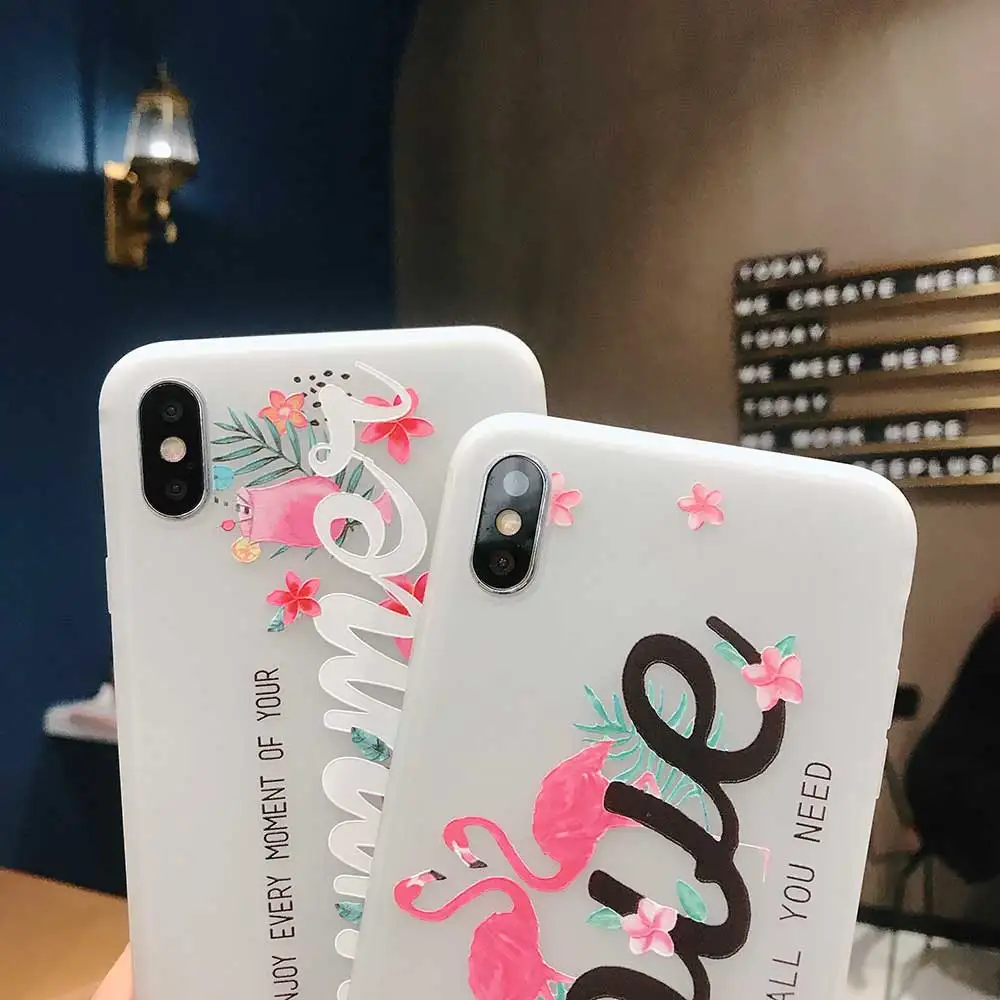 Чехол Boucho с милым рисунком фламинго для iphone XS MAX XR X 5 5s SE 6 6s 7 8 plus чехол телефона