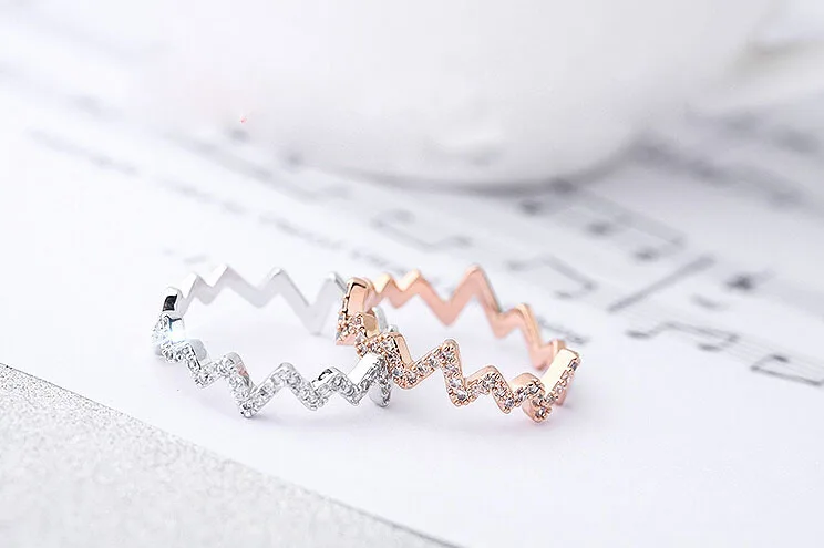 Новые Элегантные женские кольца блестящие циркониевые волнистые свадебные с