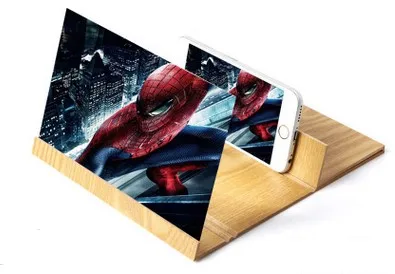 wood color Деревянные зерна 12 дюймов HD усилитель экрана мобильного телефона Чейз драма увеличение видео стекло 8 дюймов кольцо Пряжка Кронштейн Универсальный - Цвет: wood color