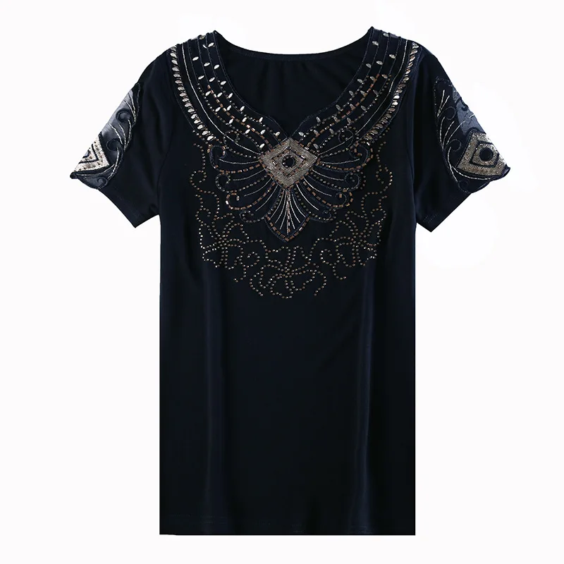 

Hot Latin Dancing Tops For Ladies Peach Heart Embroidery Short Sleeve Cotton Fabric Shirts Vintage Women Ballroom Modern PY093