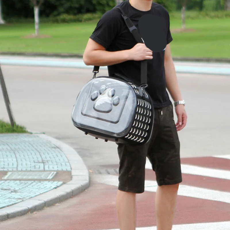 Прозрачная дорожная переноска для собак сумка переноски щенков и кошек на плечо