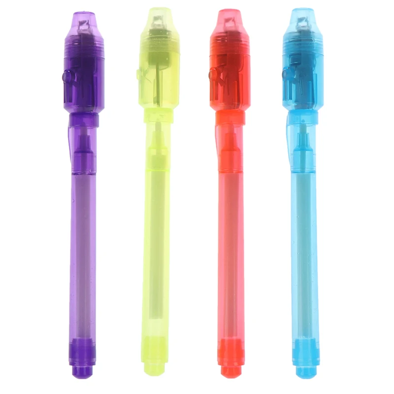 

4pcs Plastic LED Light Pen Developing Toy Magic Banknote Checking Pen