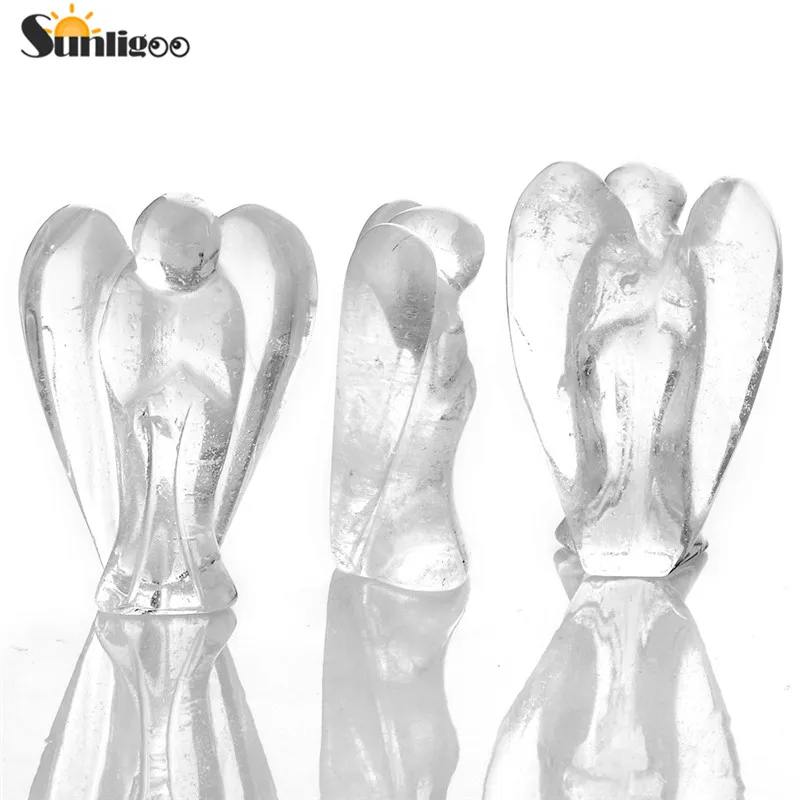 Sunligoo 7 Чакра Исцеляющие кристаллы острый маятник Dowsing карманный ангел статуэтка