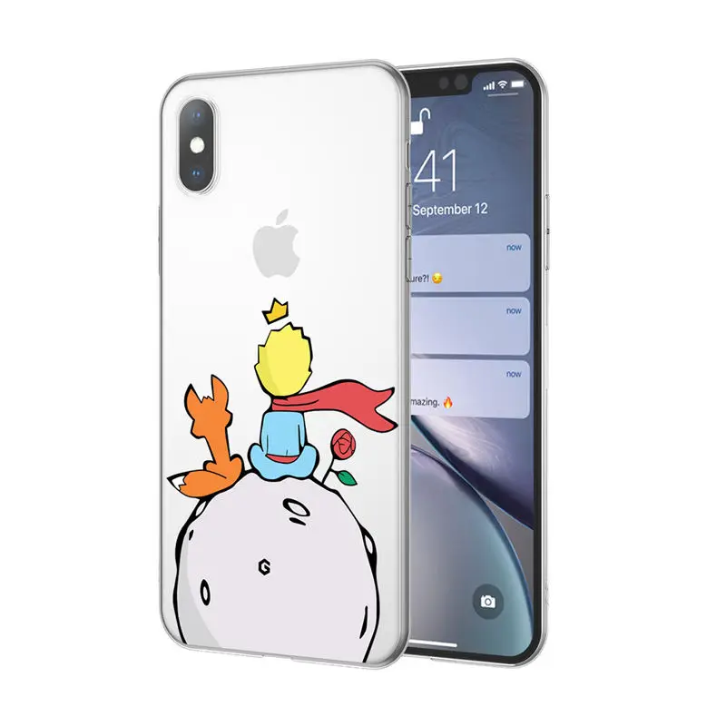 6763 Ottwn чехол для телефона для iPhone 11 Pro XS Max X XR 7 8 6 6s Plus 5 5S SE Прозрачный Маленький принц задняя крышка розы цветы Мягкий ТПУ чехол - Цвет: 6763