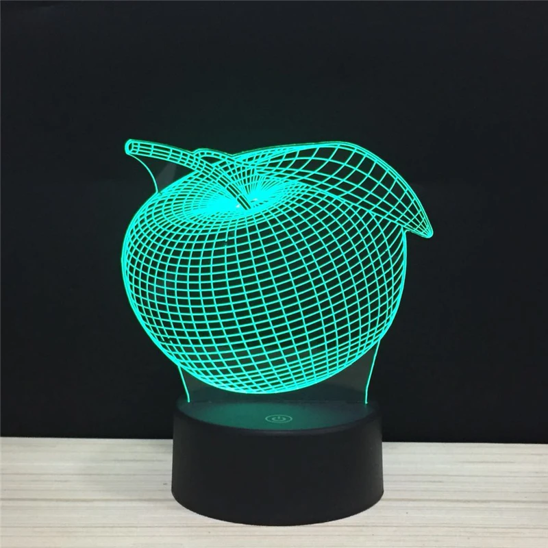 3D Красочные настольные лампы USB Светодиодная лампа APPLE ночные светильники для