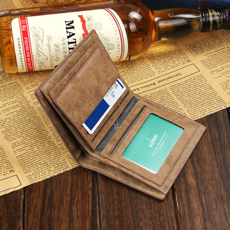 Модный мужской кожаный кошелек с отделением для карт различными узорами