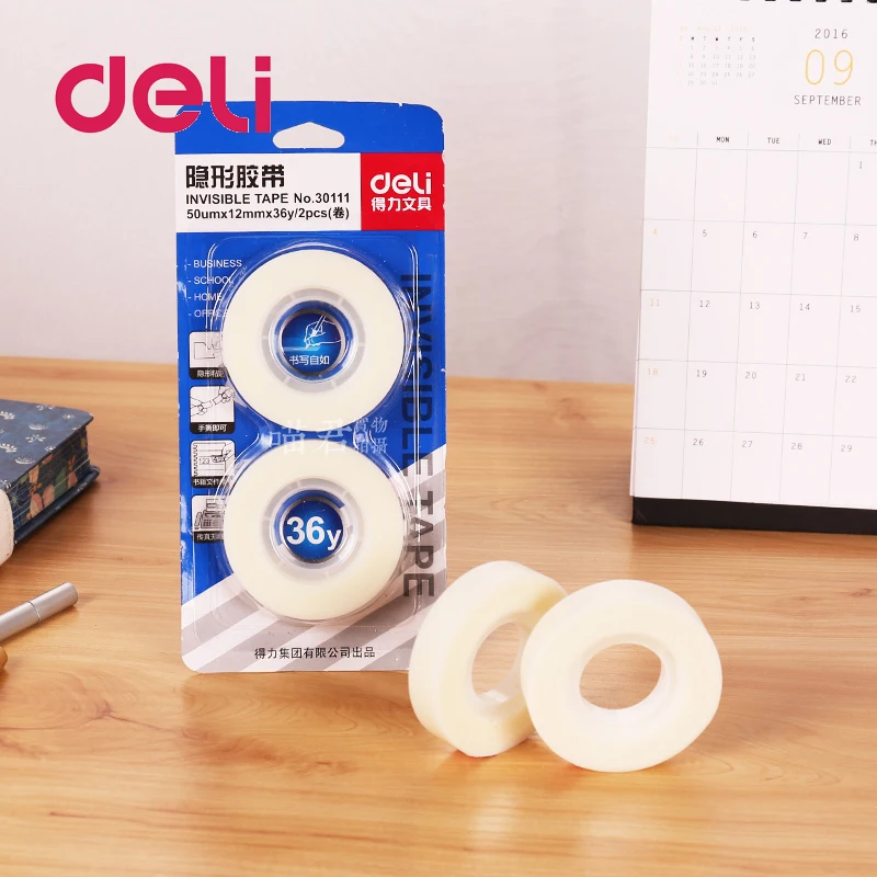 Deli 1 комплект/2 шт. набор клейких лент для украшения невидимых белые наклейки