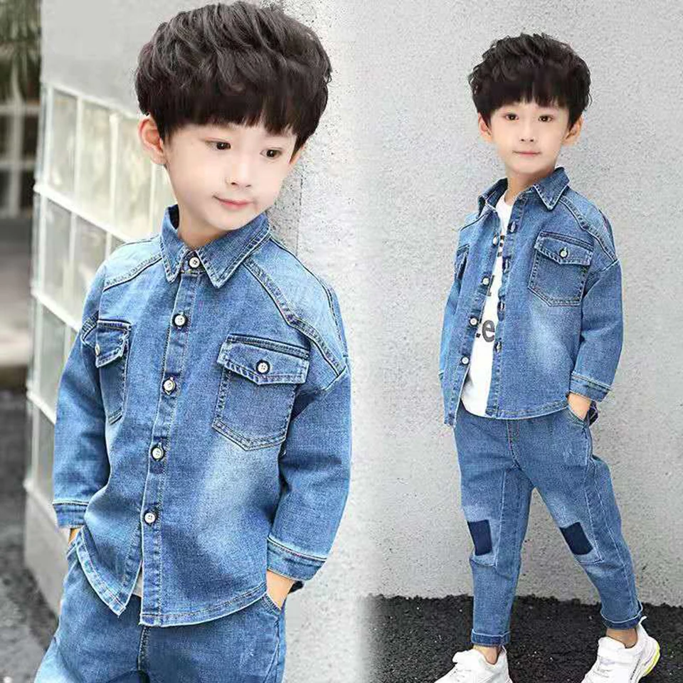 Children Clothing Sets New Autumn Boys Clothes 2Pcs Denim Jackets Coat +Pants Outfit Kids Suit For 4 5 6 7 8 9 10 11 12 |