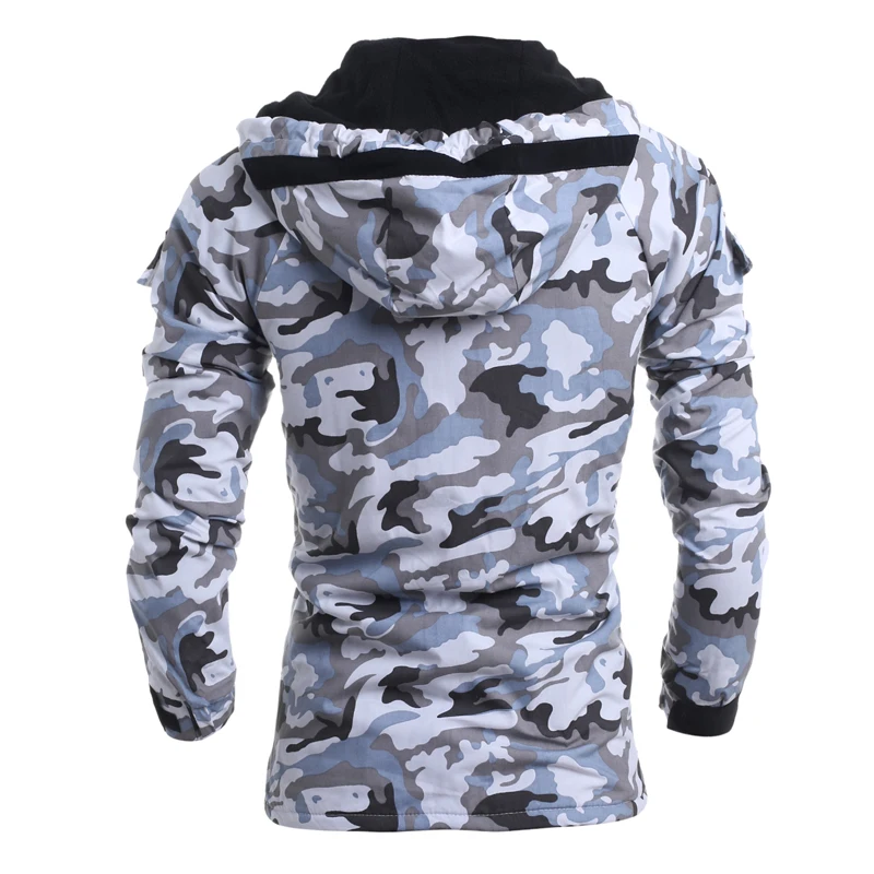 

Men Jacket 2018 New Cotton Slim Zipper Camouflage Men'S Hooded Coat Male Jaqueta Masculina Pilot Outerwear Jackets XXL