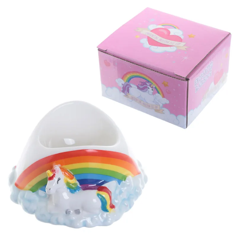 1 шт. милые керамические 3D радужные единороги чашка для яиц индивидуальная