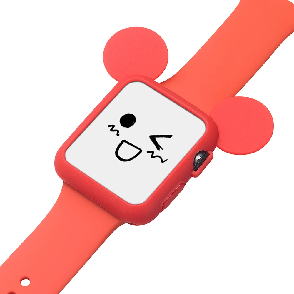 Силиконовый чехол для apple watch 3 2 1 42 мм 38 мм чехол для часов Iwatch sreise 3/2/1 резиновый чехол для apple Watch Микки Маус