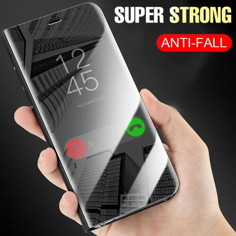 Роскошные Покрытие Зеркало флип чехол для телефона samsung Galaxy S9 S8 плюс S7 edge Full Cover