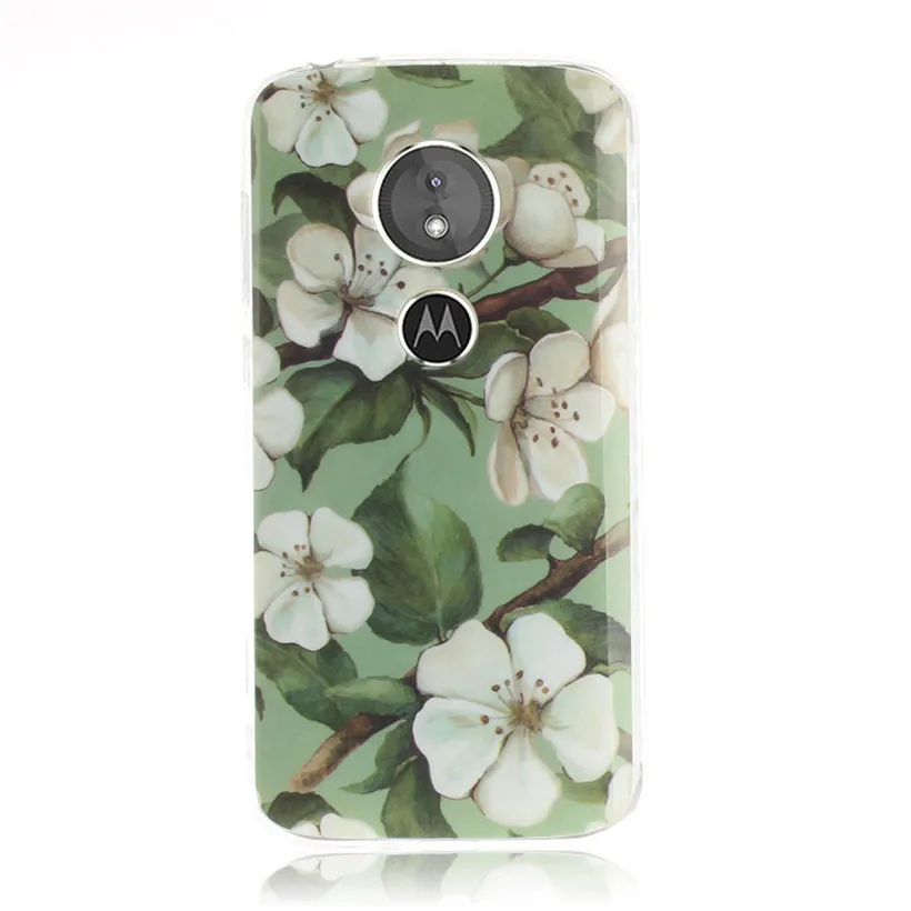 HEMASOLY Soft TPU Case For Moto E5 Plus Silicone Lovely Painted Flower Animal Back Cover |