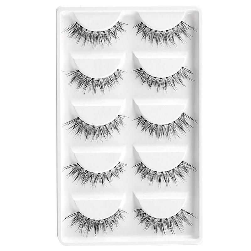 CLOTHOBEAUTY 5 пар накладных ресниц, тонкие накладные ресницы для наращивания ручной работы, натуральные мягкие невидимые ресницы, длинный толстый многоразовый макияж