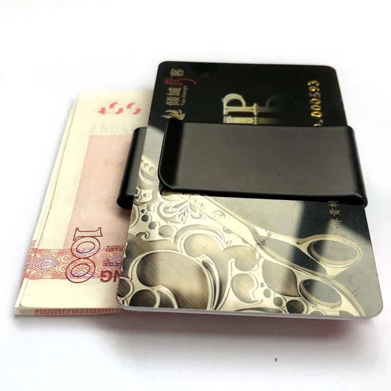 QOONG, нержавеющая сталь, тонкий, сторонний, для мужчин и женщин, металлический зажим для денег, кошелек, кредитная карта, держатель для денег, стальная клипса, зажим, ML1-005