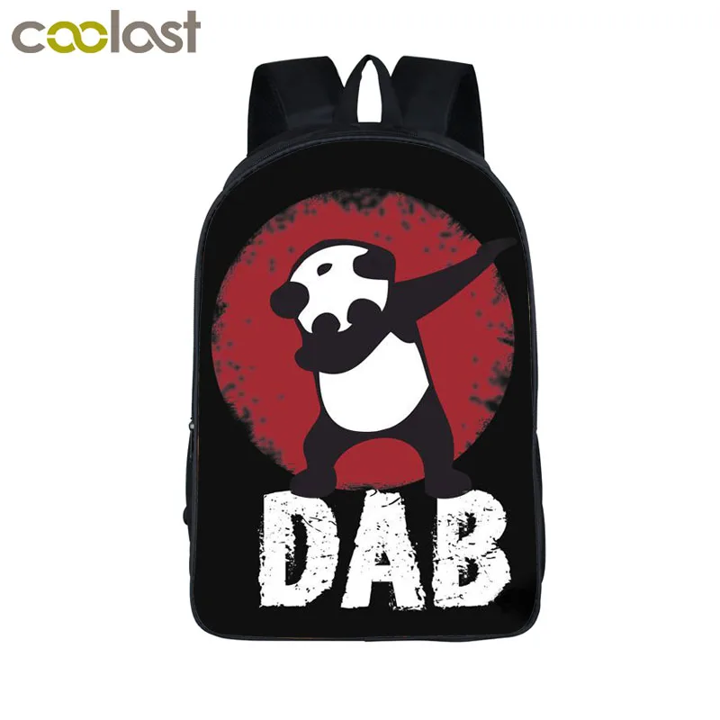 Забавный мультяшный Dab Единорог панда рюкзак для подростков мальчиков Dab On Em Детская сумка для книг детские школьные сумки мужские женские рюкзаки сумка - Цвет: 16 panda08