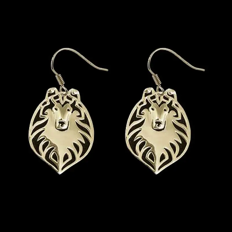 

Fashion Alloy Rough Collie Dog Earrings Jewelry Metal Animal Earrings For Women