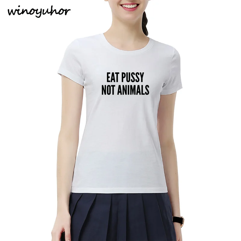 Женская футболка с коротким рукавом Eat Pussy Not Animal Vegan летняя повседневная