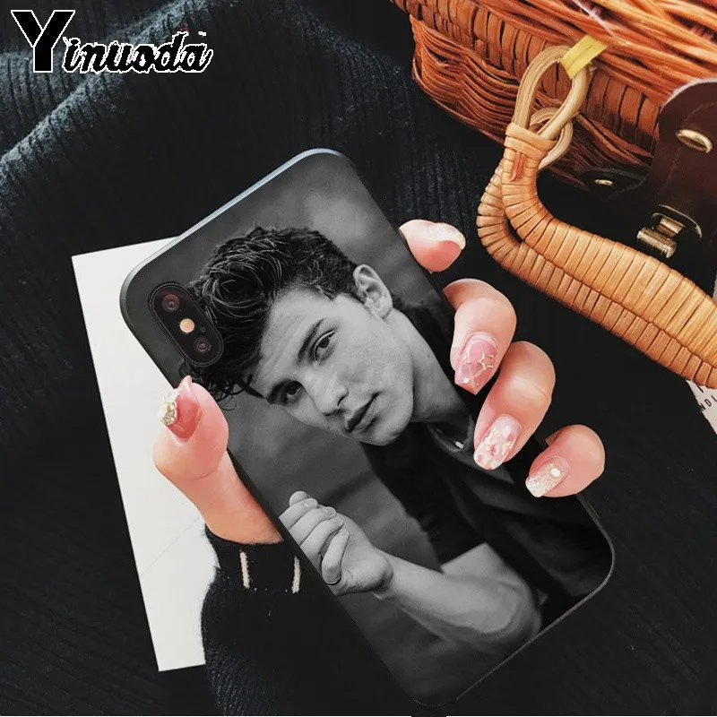 Умный чехол Yinuoda Shawn Mendes 98 черный мягкий для iPhone 6S 6plus 7 7plus 8 8Plus X Xs MAX 5 5S XR | Мобильные