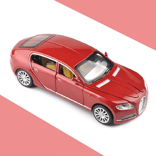 Дешевые 1:32 Bugatti Galibier Veyron Автомобильные модели литые под давлением модели Brinquedos коллекция Вытяните назад детские игрушки подарки дисплеи - Цвет: Red
