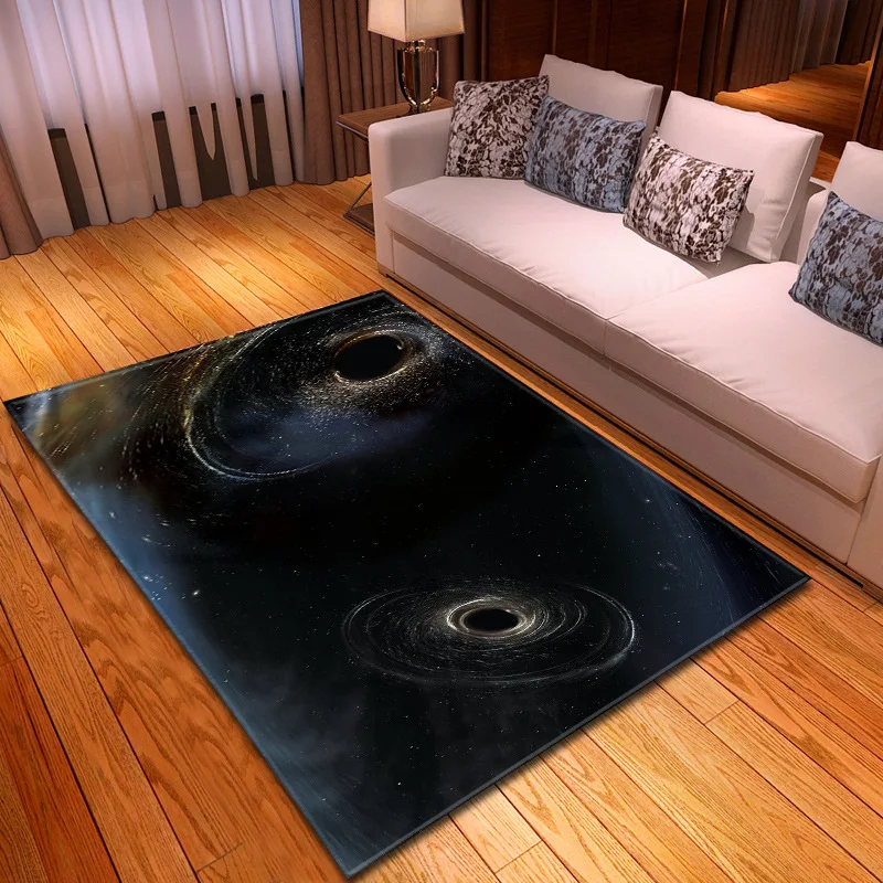 Скандинавские супер мягкие фланелевые ковры для гостиной с 3D принтом Galaxy Space ковры для гостиной коврики для дома большого размера нескользящий мат