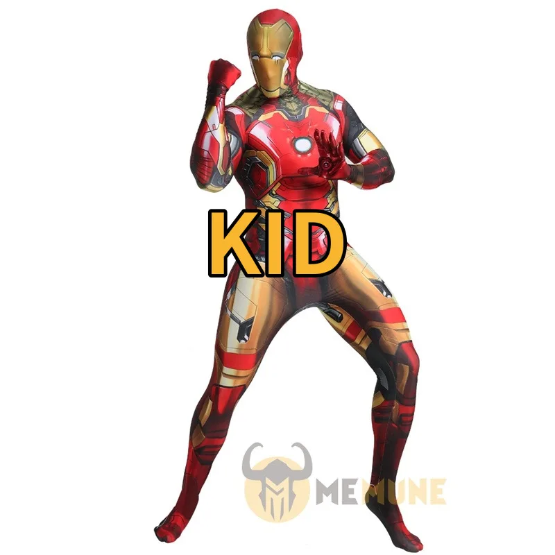 KID Marvel супергерой Железный человек MK43 ролевые игры Косплей Zentai Хэллоуин Карнавальный Костюм - Цвет: KID