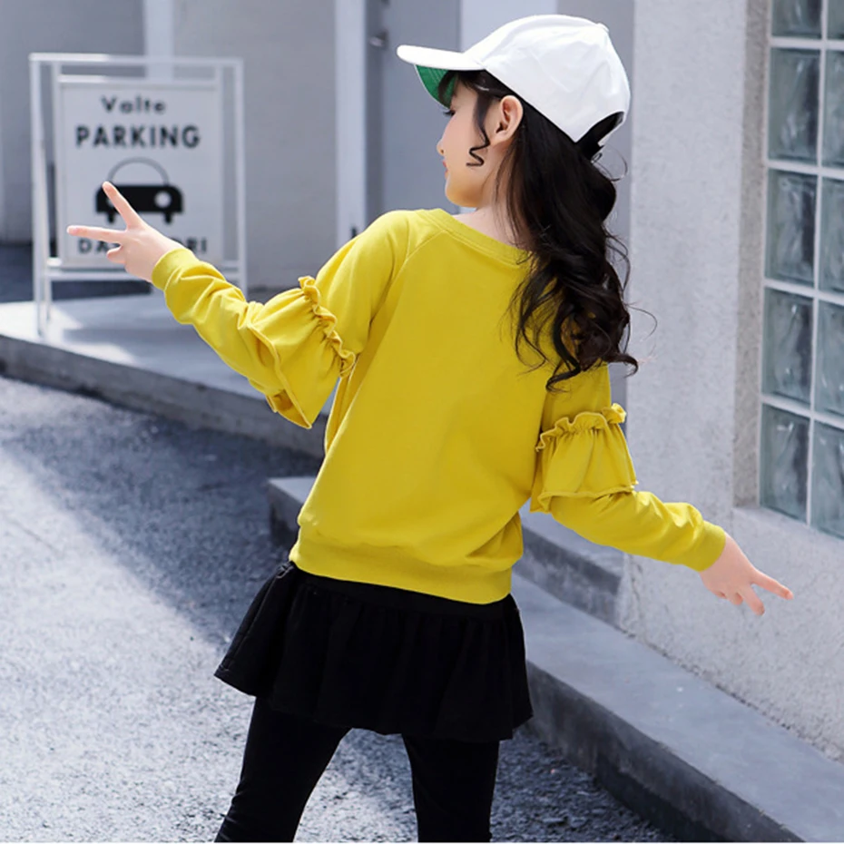 Комплект одежды для девочек Осень зима толстовка с капюшоном спортивный костюм