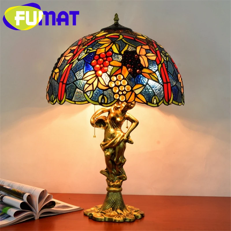 Настольные лампы FUMAT в европейском стиле Тиффани витражные