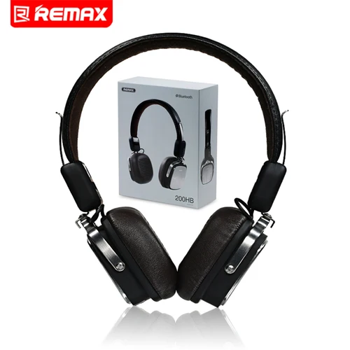 Black With Box Remax 200H Bluetooth беспроводные наушники, музыкальные наушники, стерео Складная гарнитура, гарнитура с шумоподавлением для iPhone, xiaomi, htc - Цвет: Black With Box