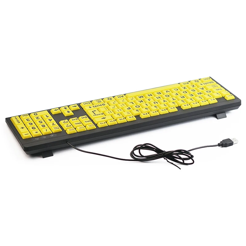 Настольный компьютер клавиатуры USB Проводная клавиатура для офиса желтые ключи