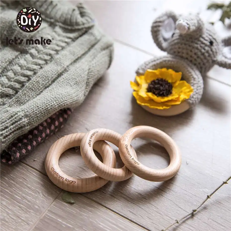 Let'S Make Baby Teether 50 шт бук Bpa бесплатно Деревянный Прорезыватель для зубов детский