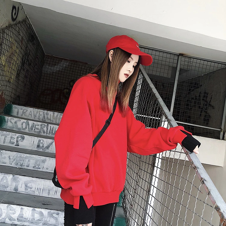 Autumn Winter Korean Women's Clothing Runaway Harajuku Oversize Hoodies High Collar Long Sleeve Loose Top Sweatshirt Pullover