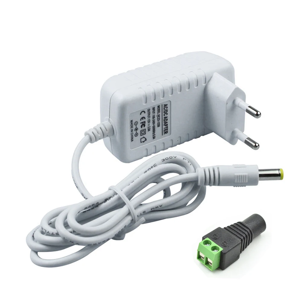 

AC110-240V to 12V DC Charger Transformer with Female Connector LED Power Supply Adapter Drive Power for LED Strip Lighting