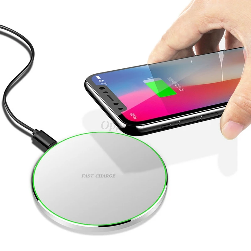 Oppselve Qi Беспроводной Зарядное устройство для iPhone X Xs Max Xr 8 samsung примечание 9 8 S8 S9 S7 S6 быстро Беспроводной зарядки док-станции - Тип штекера: White