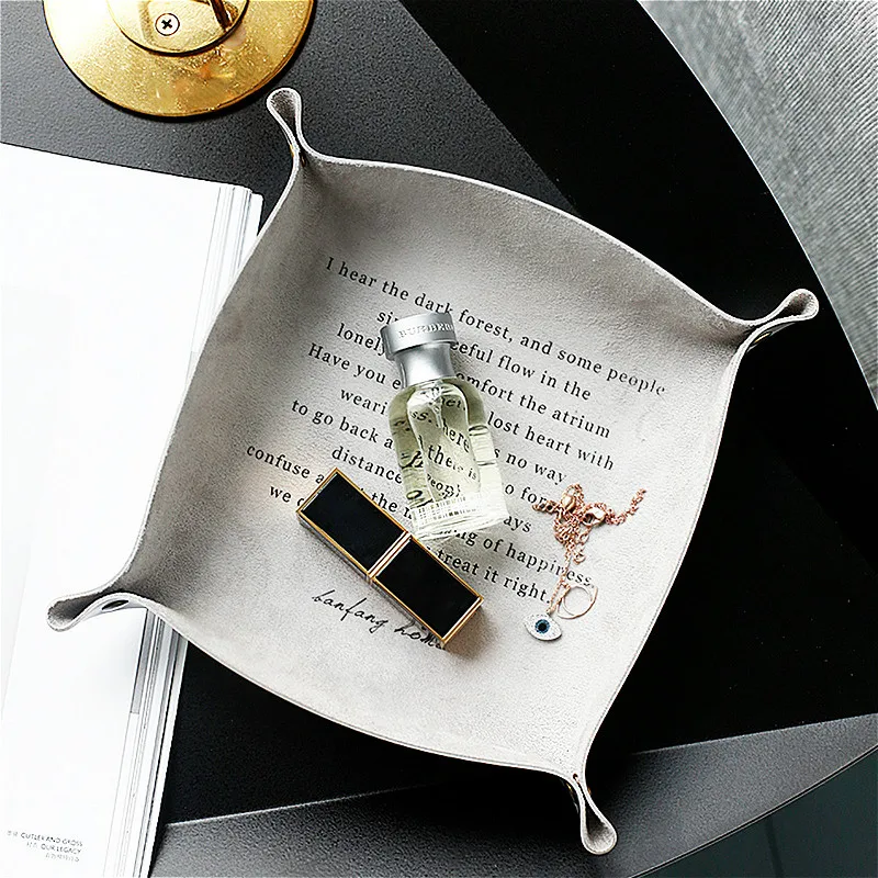 Квадратный лоток для хранения из искусственной кожи ключи держатель монет