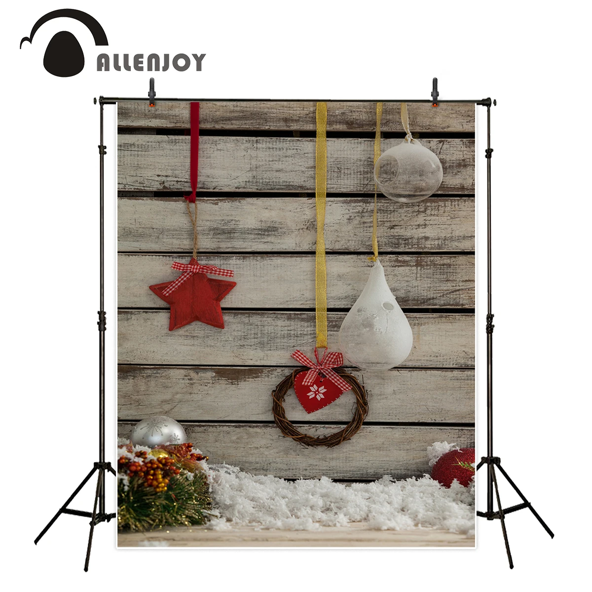 Allenjoy фон для фотосъемки Рождественская деревянная стена украшение милый Снег