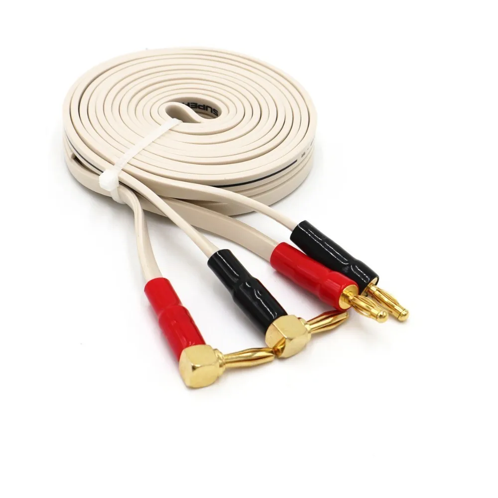 

1 Pair 2.5M 4N High purity oxygen free copper HiFi speaker line amplifier speaker 4MM banana plug Audio Line
