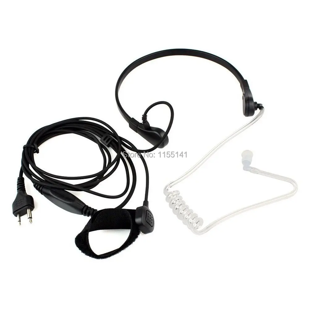 

Throat Mic Microphone Covert Acoustic Tube Bodyguard FBI Earpiece Headset with Finger PTT for Icom Maxon Yaesu Vertex Radio