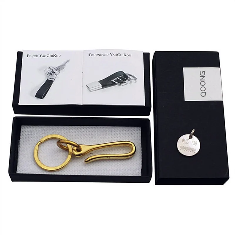 Брелок для ключей мужской из чистой латуни ручной работы прочный и долговечный|key