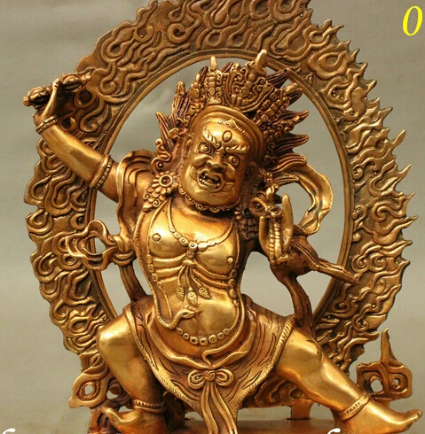 Бесплатная доставка 10 дюймов тибетская Тантра бронзовая позолота Vajrapani Chana Dorje